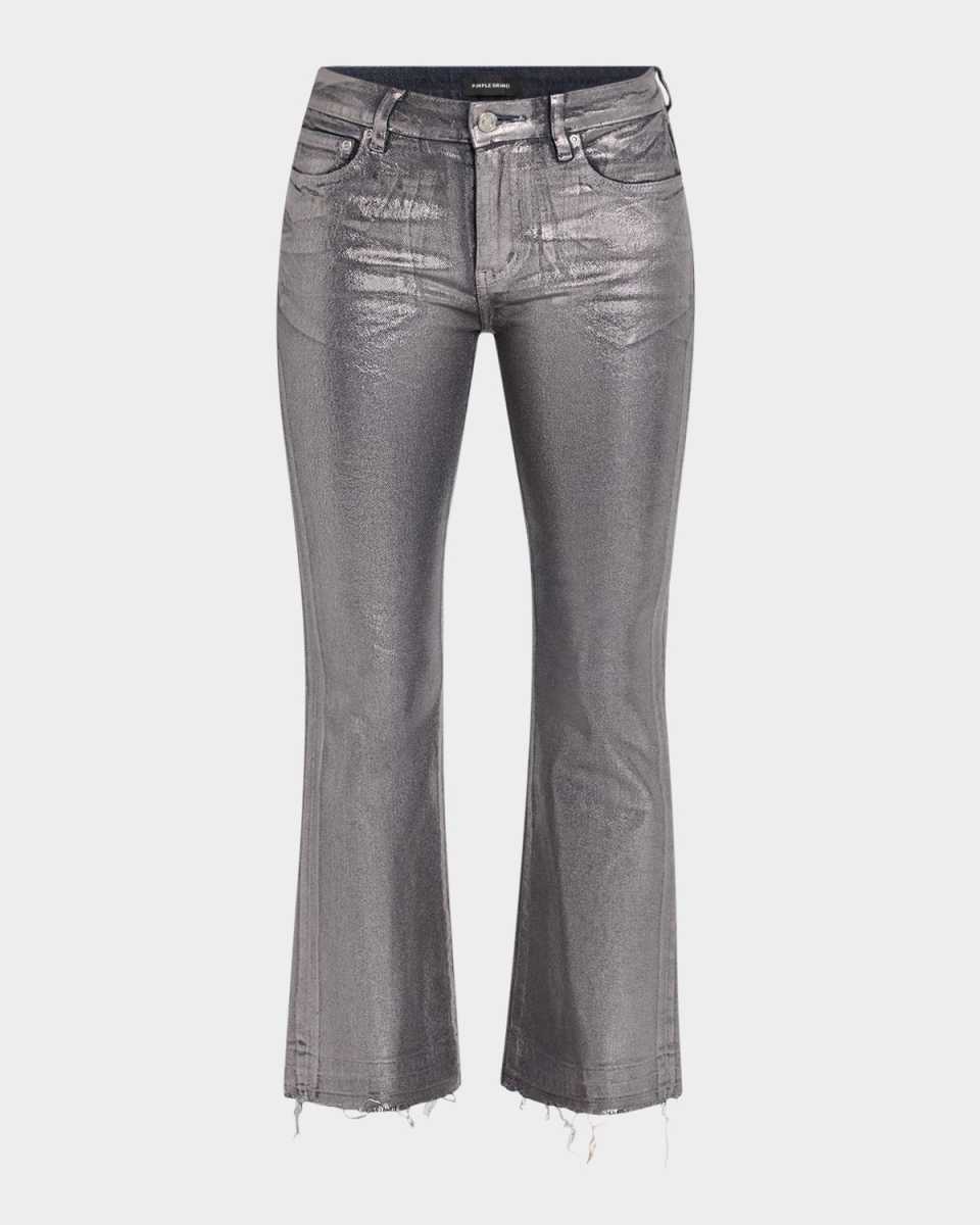 Foiled Bootcut Ankle Jeans